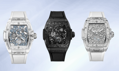 Hublot Spirit of Big Bang Impact Sapphire Jewellery with diamond-set sapphire crystal case and skeleton moonphase dial