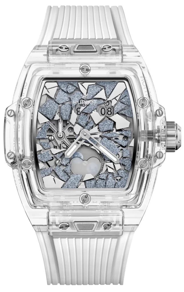 Hublot Spirit of Big Bang Impact Sapphire with crystallized osmium dial elements and sapphire crystal tonneau case