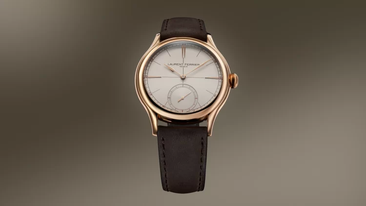 Laurent Ferrier Classic Origin Beige in 5N red gold with beige opaline dial and brown nubuck strap